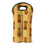 Tribal Tiki Mask Pattern Print Double Neoprene Wine Tote