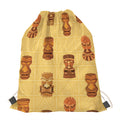 Tribal Tiki Mask Pattern Print Drawstring Bag