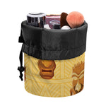 Tribal Tiki Mask Pattern Print Drawstring Makeup Bag