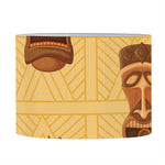 Tribal Tiki Mask Pattern Print Drum Lamp Shade