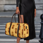 Tribal Tiki Mask Pattern Print Duffle Bag