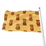 Tribal Tiki Mask Pattern Print Flag