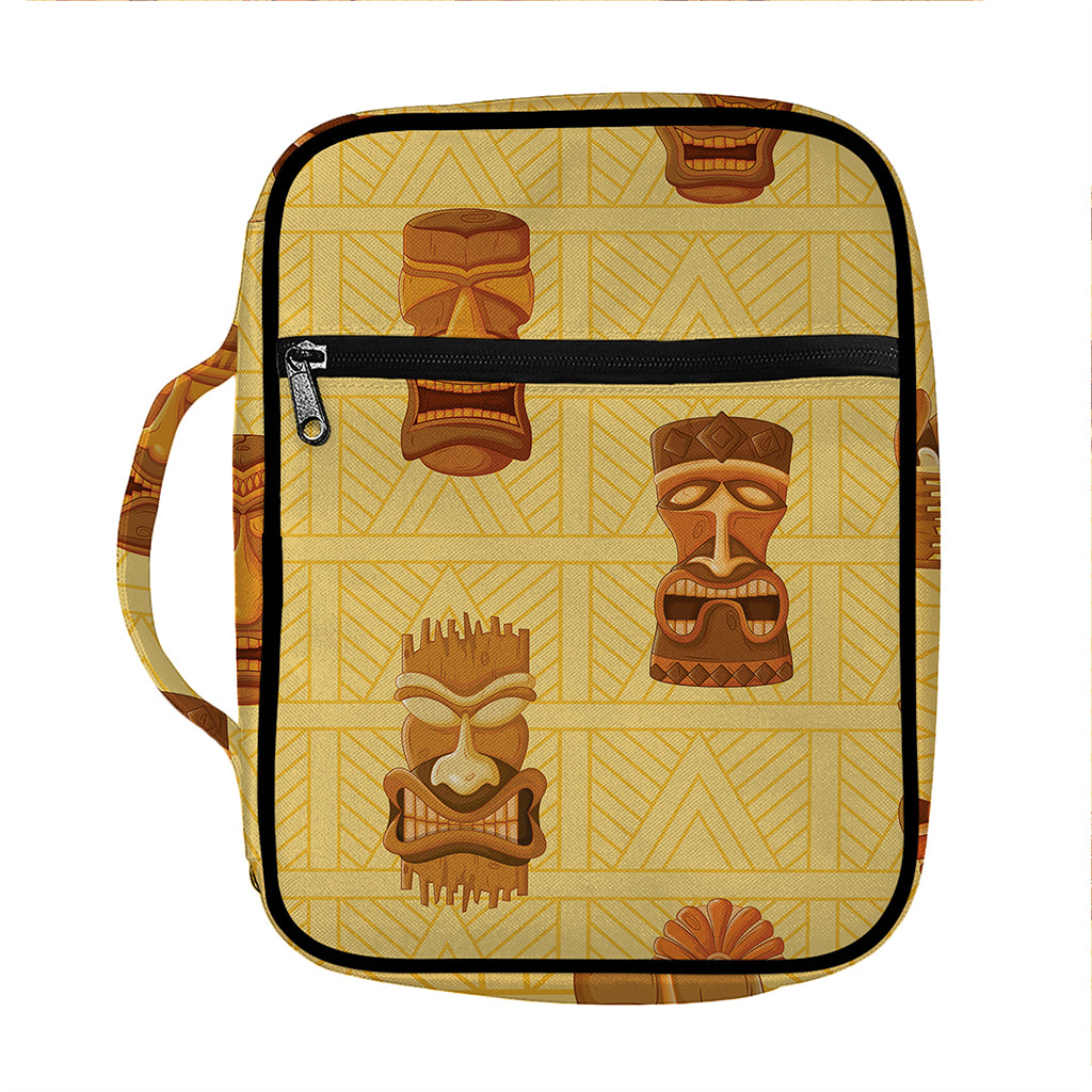 Tribal Tiki Mask Pattern Print Front Pocket Bible Bag