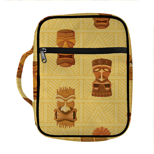 Tribal Tiki Mask Pattern Print Front Pocket Bible Bag