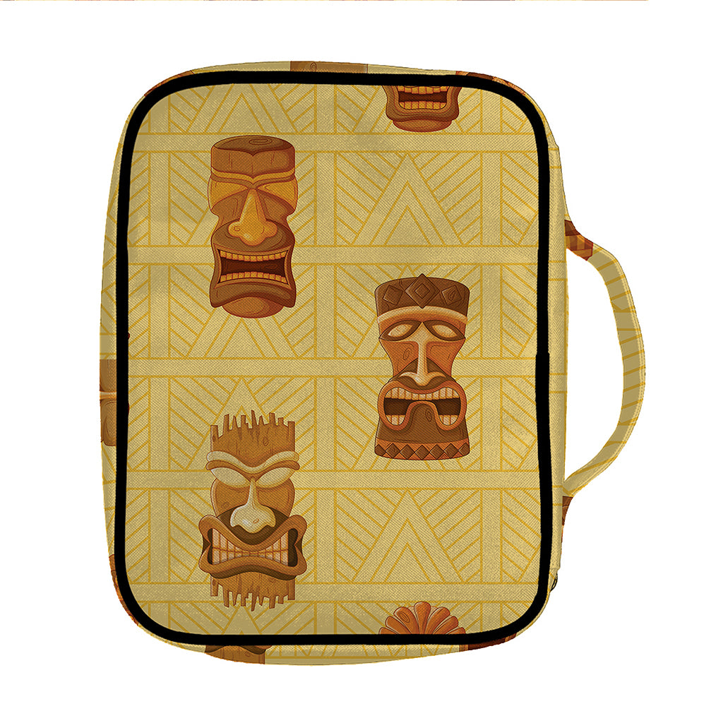Tribal Tiki Mask Pattern Print Front Pocket Bible Bag