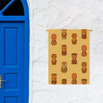 Tribal Tiki Mask Pattern Print Garden Flag