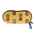 Tribal Tiki Mask Pattern Print Glasses Case