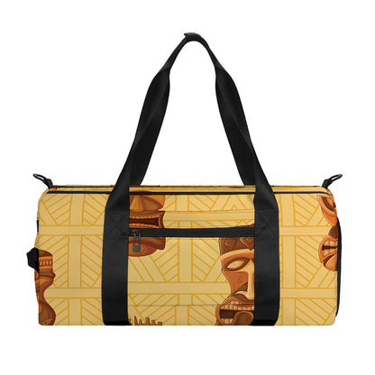 Tribal Tiki Mask Pattern Print Gym Bag