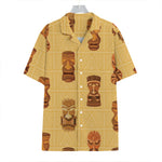 Tribal Tiki Mask Pattern Print Hawaiian Shirt