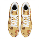 Tribal Tiki Mask Pattern Print High Top Leather Sneakers