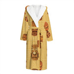 Tribal Tiki Mask Pattern Print Hooded Bathrobe