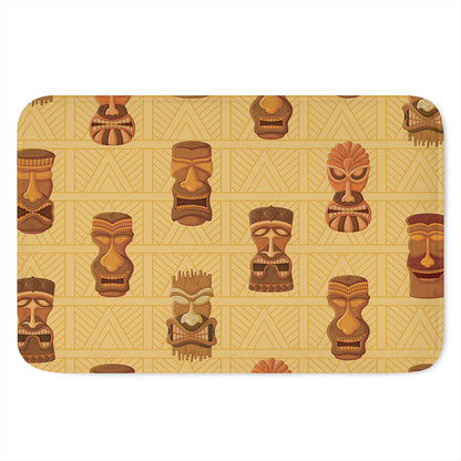 Tribal Tiki Mask Pattern Print Indoor Door Mat