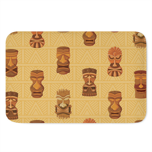 Tribal Tiki Mask Pattern Print Indoor Door Mat