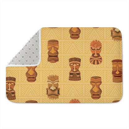 Tribal Tiki Mask Pattern Print Indoor Door Mat