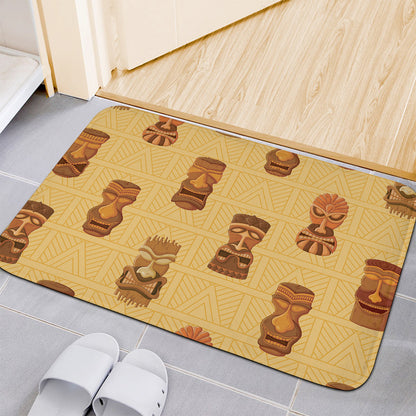 Tribal Tiki Mask Pattern Print Indoor Door Mat