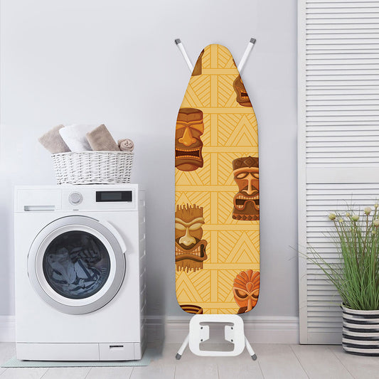 Tribal Tiki Mask Pattern Print Ironing Board Cover