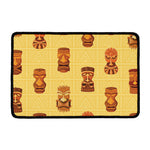 Tribal Tiki Mask Pattern Print Kitchen Mat