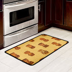 Tribal Tiki Mask Pattern Print Kitchen Mat