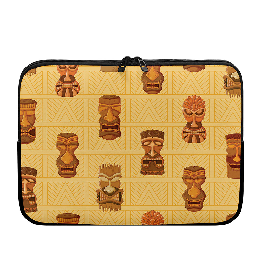 Tribal Tiki Mask Pattern Print Laptop Sleeve