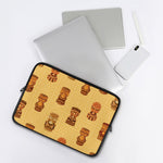Tribal Tiki Mask Pattern Print Laptop Sleeve