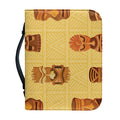 Tribal Tiki Mask Pattern Print Leather Bible Cover