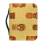 Tribal Tiki Mask Pattern Print Leather Bible Cover