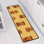 Tribal Tiki Mask Pattern Print Long Kitchen Mat