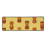 Tribal Tiki Mask Pattern Print Long Kitchen Mat