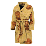 Tribal Tiki Mask Pattern Print Men's Bathrobe