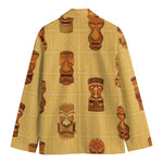 Tribal Tiki Mask Pattern Print Men's Blazer