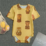 Tribal Tiki Mask Pattern Print Men's Bodysuit