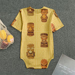 Tribal Tiki Mask Pattern Print Men's Bodysuit