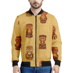 Tribal Tiki Mask Pattern Print Men's Bomber Jacket