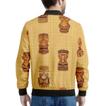 Tribal Tiki Mask Pattern Print Men's Bomber Jacket