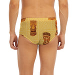 Tribal Tiki Mask Pattern Print Men's Briefs
