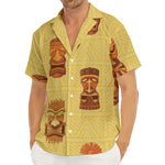 Tribal Tiki Mask Pattern Print Men's Deep V-Neck Shirt