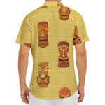 Tribal Tiki Mask Pattern Print Men's Deep V-Neck Shirt