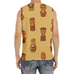 Tribal Tiki Mask Pattern Print Men's Fitness Tank Top