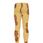 Tribal Tiki Mask Pattern Print Men's leggings
