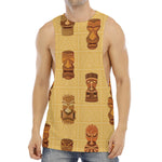 Tribal Tiki Mask Pattern Print Men's Muscle Tank Top