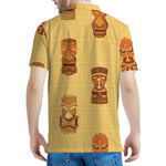 Tribal Tiki Mask Pattern Print Men's Polo Shirt