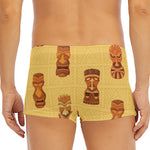 Tribal Tiki Mask Pattern Print Men's Short Boxer Briefs