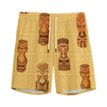 Tribal Tiki Mask Pattern Print Men's Athletic Shorts