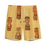 Tribal Tiki Mask Pattern Print Men's Sports Shorts