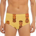 Tribal Tiki Mask Pattern Print Men's Triangle Swim Briefs