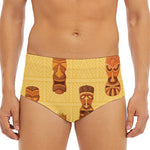 Tribal Tiki Mask Pattern Print Men's Triangle Swim Briefs