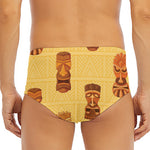 Tribal Tiki Mask Pattern Print Men's Triangle Swim Briefs