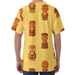 Tribal Tiki Mask Pattern Print Men's Velvet T-Shirt