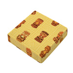 Tribal Tiki Mask Pattern Print Outdoor Seat Cushion Cover