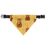 Tribal Tiki Mask Pattern Print Over The Collar Dog Bandana